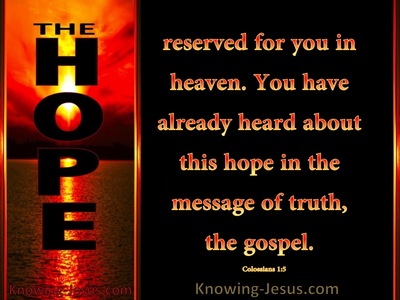 Colossians 1:5 Hope Reserved for You in Heaven (red)